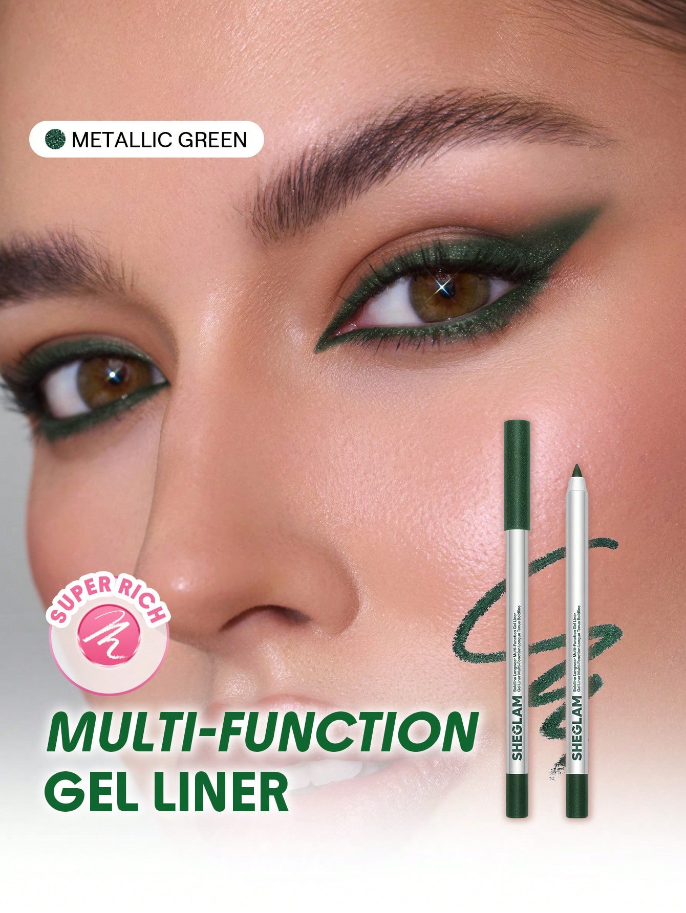Sheglam-Function Gel Liner-Metallic green