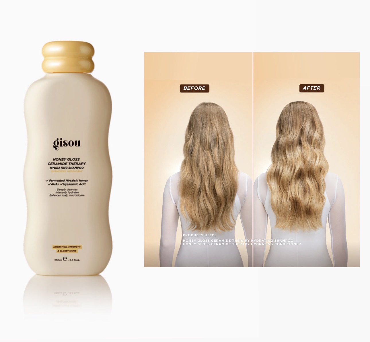 Gisou Honey Gloss Ceramide Therapy Hydrating Shampoo-250ml