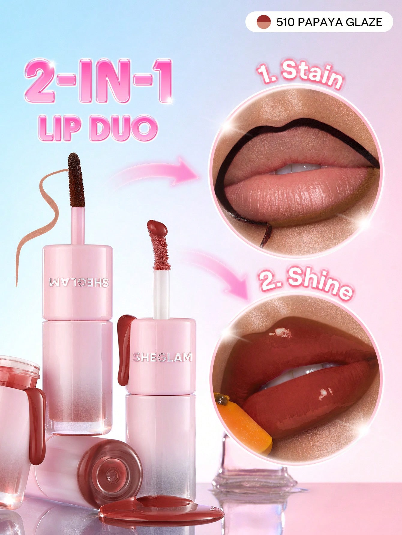 Sheglam-2-In-1 Lip Duo (510 Papaya Glaze)