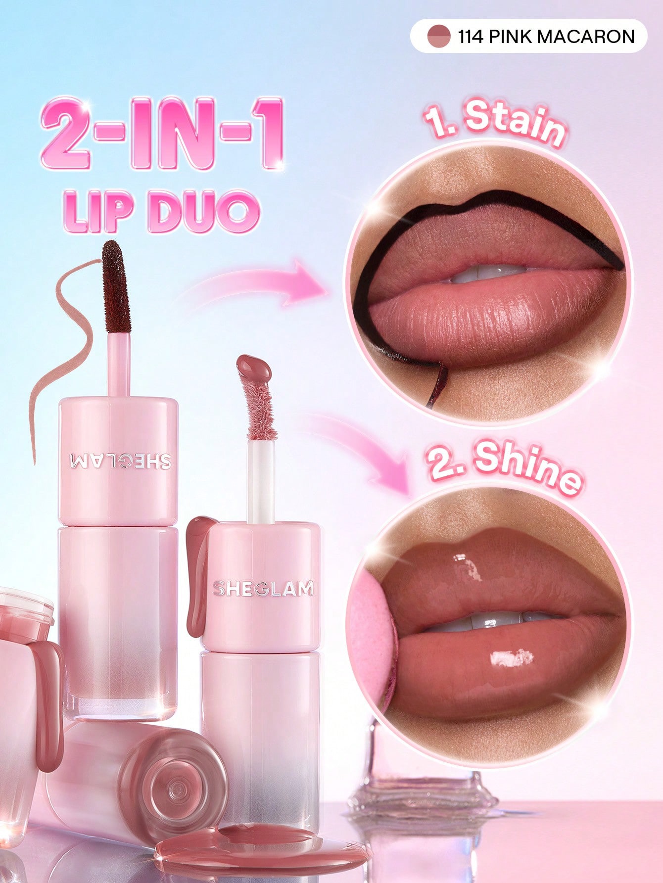 Sheglam-2-In-1 Lip Duo-114 pink macaron 