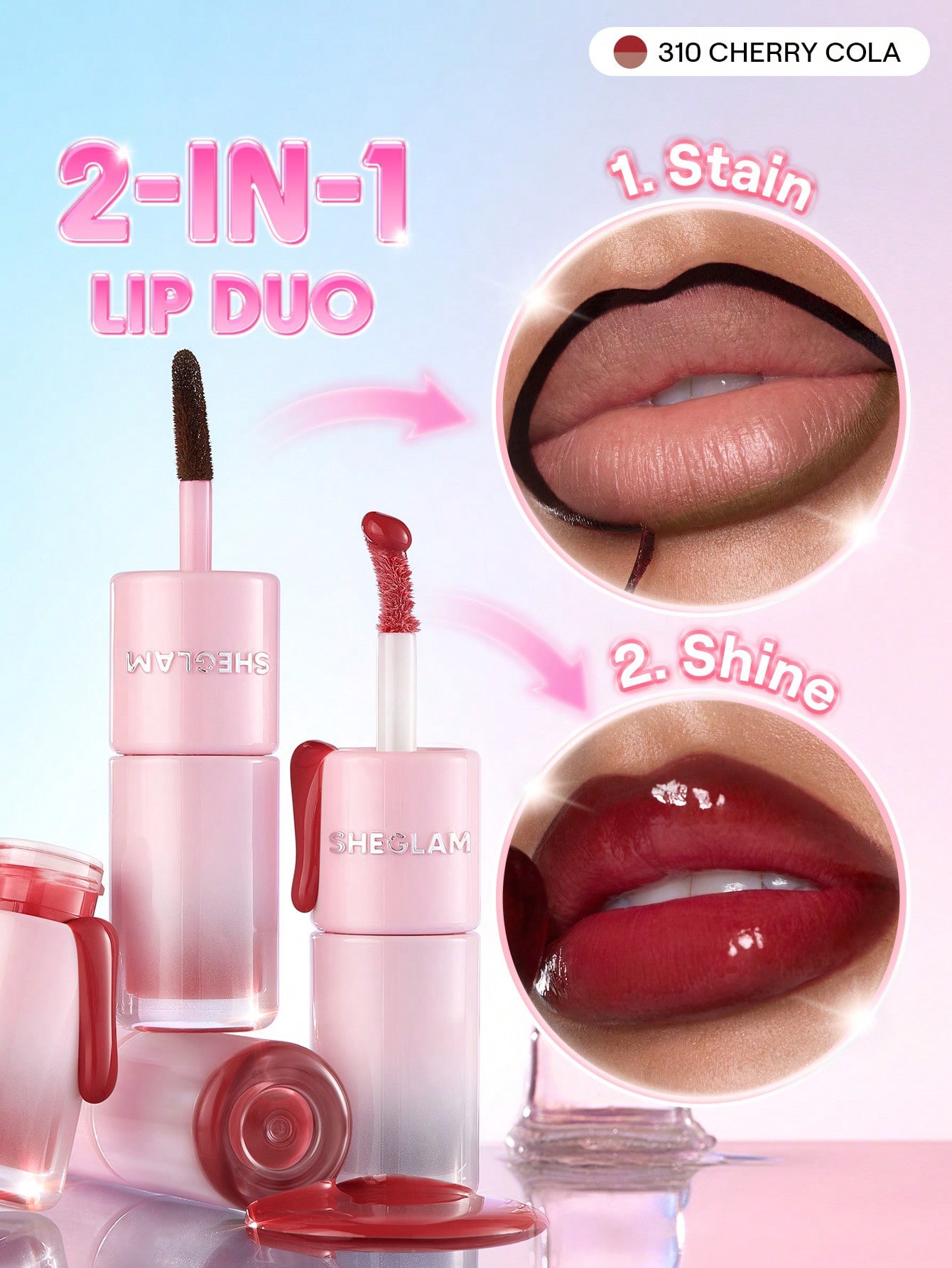 Sheglam-2-In-1 Lip Duo-310 cherry cola