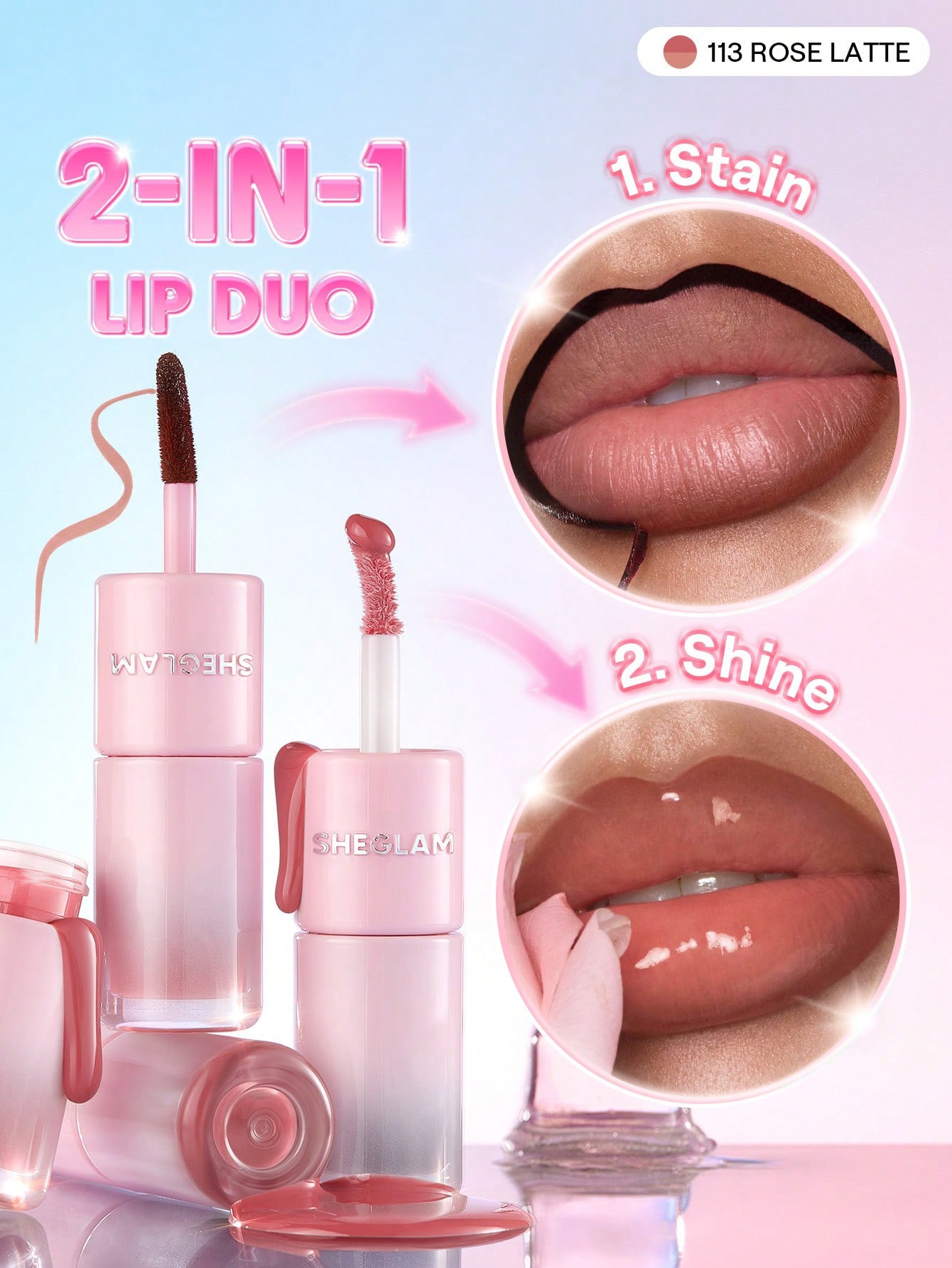 Sheglam-2-In-1 Lip Duo-113 rose latte 