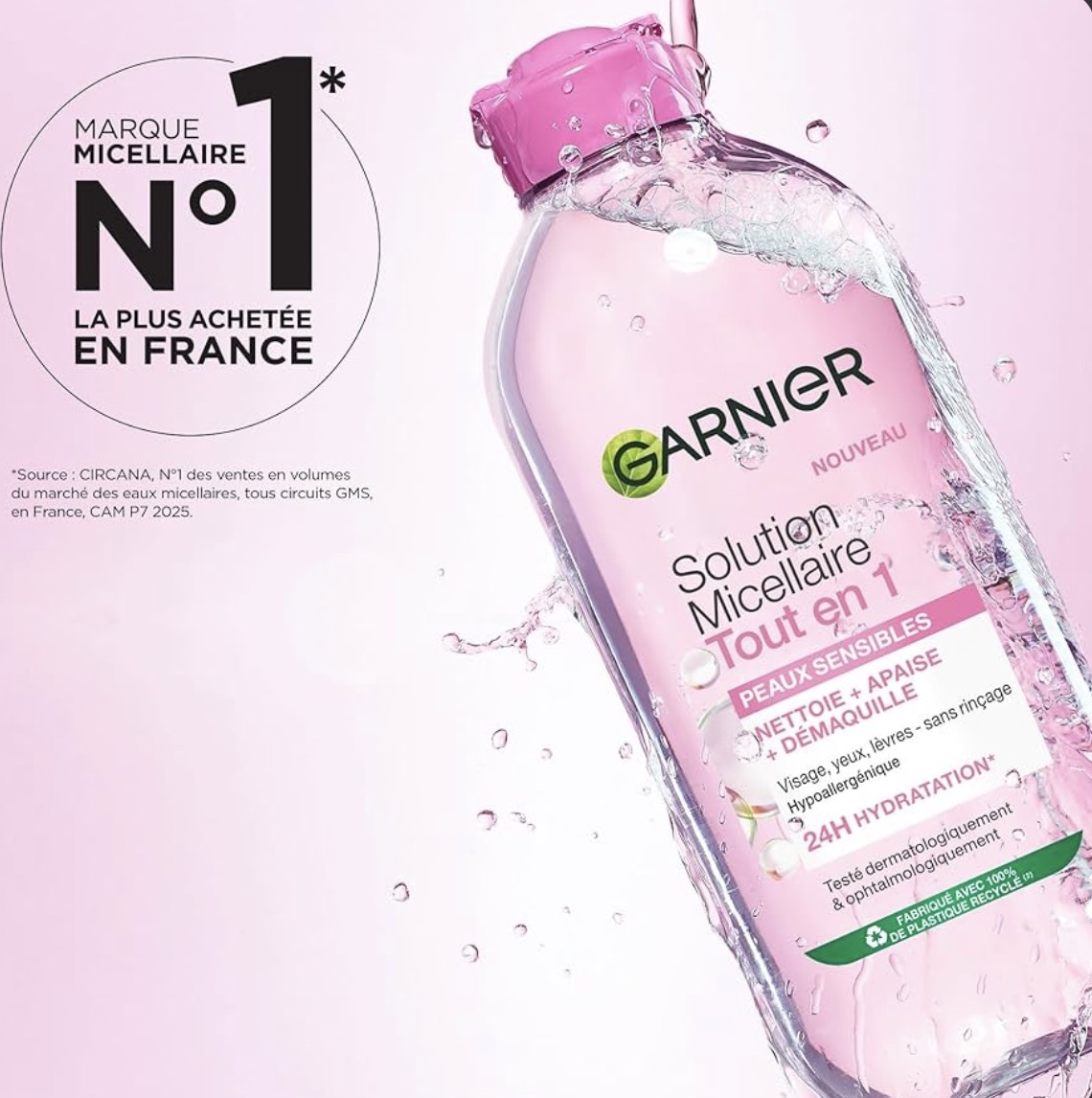 Garnier SkinActive Solution Micellaire Tout en 1 (24H Hydratation)-400ml