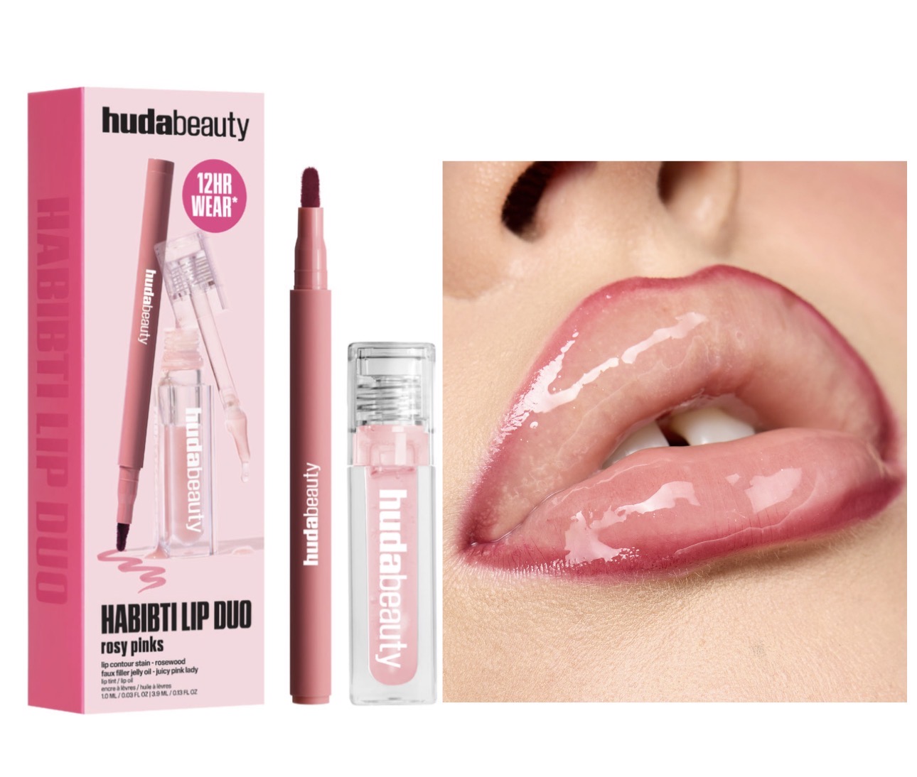 Huda Beauty Habibti Lip Duo (Rosy Pinks)