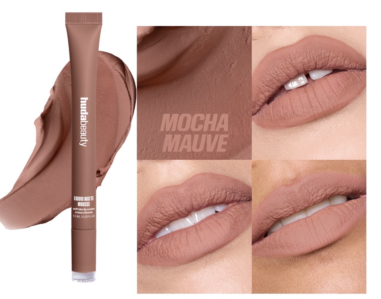 Huda Beauty Liquid Matte Mousse Lip Cream-mocha mauve 