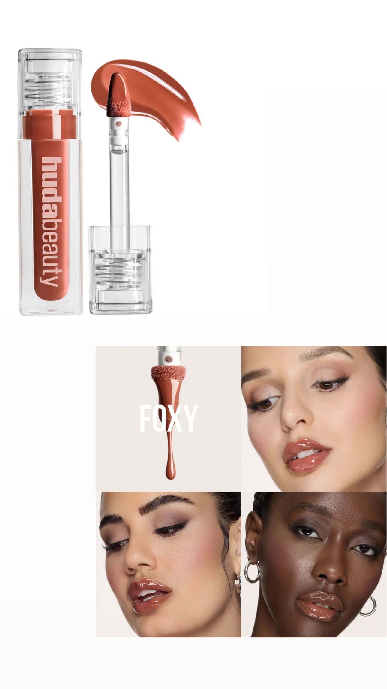 Huda beauty FAUX FILLER Extra Shine Lip Gloss(foxy)